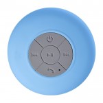 Speaker wireless impermeabile con ventosa e vivavoce color azzurro prima vista