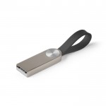 USB metallica con laccetto in silicone color argento