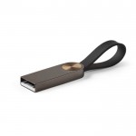 USB metallica con laccetto in silicone color titanio seconda vista