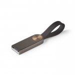 USB metallica con laccetto in silicone color titanio