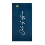 Asciugamano da mare grande 160 x 80 cm color blu vista con logo