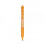Penne in legno personalizzate con logo color arancione prima vista