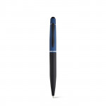 Penna di alluminio con gommino touch e scatolina color blu
