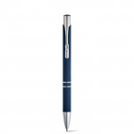 Penna di alluminio con corpo di gomma color blu