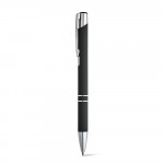 Penna di alluminio con corpo di gomma color nero