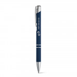 Penna personalizzata di alluminio con corpo di gomma color blu
