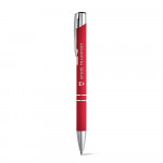 Penna di alluminio con corpo di gomma color rosso