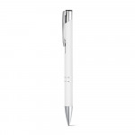 Penna di alluminio con corpo di gomma color bianco