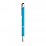 Penna di alluminio con corpo di gomma color azzurro
