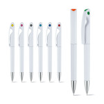 Penna promozionale con clip particolare color celeste varie opzioni
