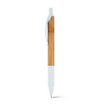 Penna in legno con impugnatura in gomma color bianco