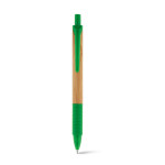 Penna in legno con impugnatura in gomma color verde personalizzato