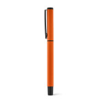 Colorata penna pubblicitaria con tappo color arancione