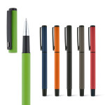Colorata penna pubblicitaria con tappo color titanio varie opzioni