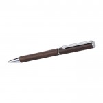 Penna in legno wengé con clip in metallo inchiostro blu color marrone seconda vista