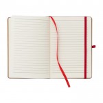 Taccuino A5 con copertina in bambù e PU con pagine a righe color rosso quarta vista