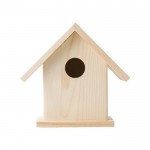 Casetta per gli uccelli in legno color marrone seconda vista