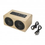Speaker wireless con doppi altoparlanti da 5W ciascuno color marrone seconda vista