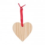 Ornamento in legno a forma di cuore color marrone prima vista