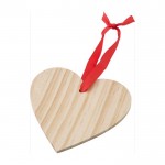 Ornamento in legno a forma di cuore color marrone seconda vista