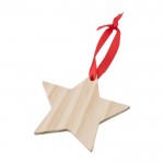 Ornamento in legno a forma di stella color marrone seconda vista