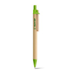 Penna di carta ricilata con clip in legno color verde chiaro prima vista