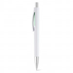 Penna economica con pulsante e punta  color verde chiaro