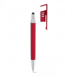 Penna multifunzionale con cappuccio estraibile color rosso con logo