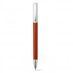 Penna promozionale con effetto metallo color arancione