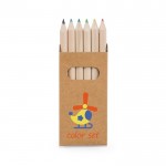 Scatola con 6 matite colorate personalizzabili con logo
