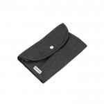 Shopper pieghevole con tasca esterna e manici corti 140g/m² color nero prima vista