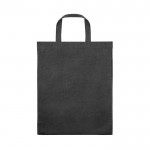 Shopper pieghevole con tasca esterna e manici corti 140g/m² color nero seconda vista