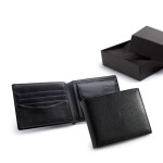 Elegante portafoglio personalizzato in pelle color nero set