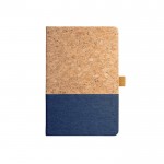 Taccuino tascabile in lino e sughero color blu