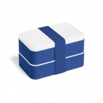 Luchbox doppio con separatore e posate color blu