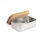 Lunch box in acciaio inox e bambù color argento terza vista