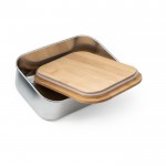Lunch box in acciaio inox e bambù color argento quarta vista