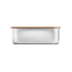 Lunch box in acciaio inox e bambù color argento quinta vista