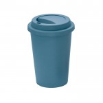 Bicchiere take away in plastica con coperchio 450mL color blu