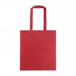 Shopper in tnt RPET da 80 g/m² con manici lunghi color rosso prima vista