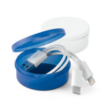 Scatolina con cavo USB 3 in 1 color azzurro varie opzioni