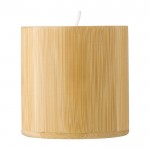 Candela in vasetto di bambù con cera di carnauba color marrone prima vista
