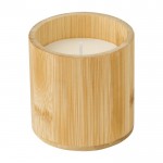 Candela in vasetto di bambù con cera di carnauba color marrone seconda vista