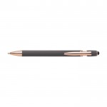 Penna touch con clip e punta in oro rosa inchiostro blu color grigio prima vista