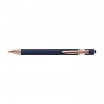 Penna touch con clip e punta in oro rosa inchiostro blu color blu mare prima vista