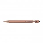Penna touch con clip e punta in oro rosa inchiostro blu color rosa salmone prima vista