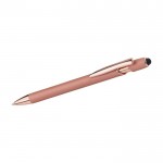 Penna touch con clip e punta in oro rosa inchiostro blu color rosa salmone seconda vista
