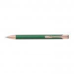 Penna in alluminio con dettagli in oro rosa inchiostro blu color verde prima vista