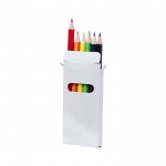 Scatola colorata con 6 matite per disegnare color bianco
