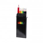 Scatola colorata con 6 matite per disegnare color nero